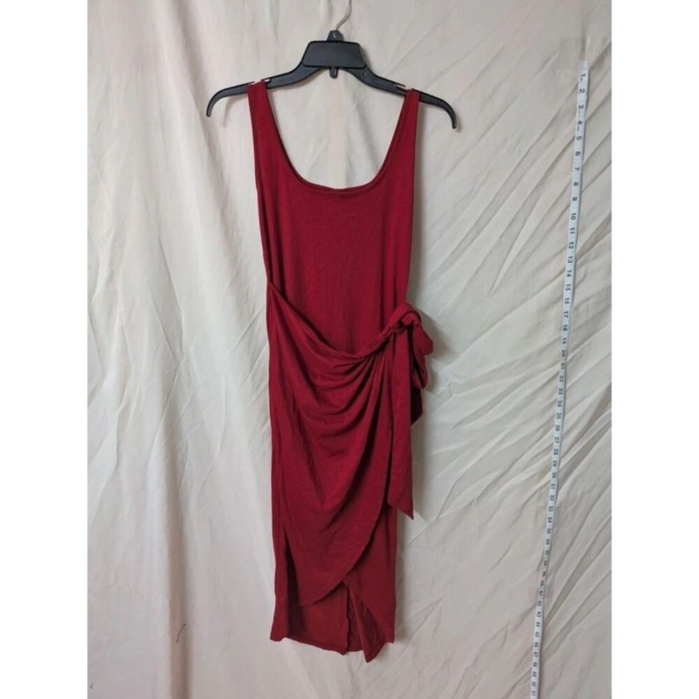 SHEIN Burgundy Knot Side Wrap Tank Dress - Small